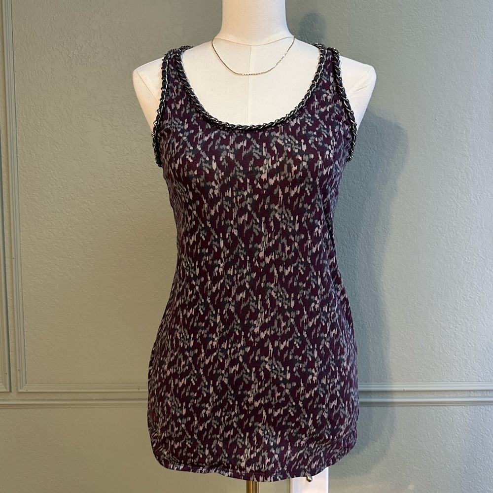 Y2K Armani Exchange Chain Detail Patterned Tank Top